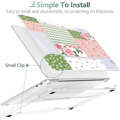 Batianda Case for Microsoft Surface Laptop 13 inch 2025 2026,Chic Patchwork | Fits Model 2095, Artistic Patterns Ultra-Slim Lightweight Scratch-Resistant Hard Shell with Professional Protection - color: Floral striped frame
