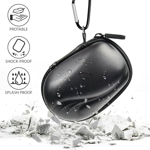 Comecase Compact Mouse Case for Logitech MX Anywhere 3S/3/2S/2 | Hard Shell Storage, Raised Inner Dots, Accessory Groove, Carabiner, Travel and Business Use, Inside Grey, Bag Only, - color: Black+Inside Grey