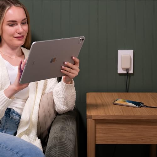 Satechi OntheGo 67W Wall Charger, GaN USB-C Fast Charging, PD 3.0+PPS, Sand | PD 3.0+PPS, dual-port power split (45W+20W), for MacBook, iPad, iPhone, Galaxy, Pixel, Steam Deck - color: Sand