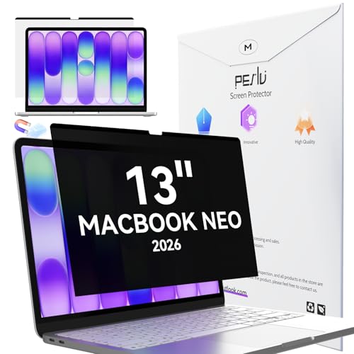 Peslv Magnetic Privacy Screen for Macbook Neo 13 Inch (2026, A18 Pro), Removable Matte Anti Glare Blue Light Protector Private Security Filter for 13inch Mac Laptop Computer - color: black, size: MacBook Neo 13 Inch(2026)
