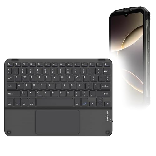 BoxWave Keyboard Compatible with Doogee V Max S - SlimKeys Bluetooth Keyboard with Trackpad, Portable Slim TouchPad - Jet Black