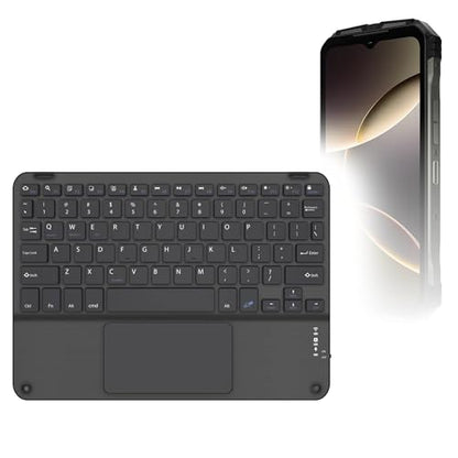 BoxWave Keyboard Compatible with Doogee V Max S - SlimKeys Bluetooth Keyboard with Trackpad, Portable Slim TouchPad - Jet Black
