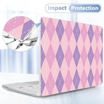 May Chen for MacBook Neo Case 13 inch 2026 | 100% Match Official Color | Pattern Printing, Anti-Crack & Scratch & Fingerprint | Protective Hard Shell Cases Laptop Model A3404 - Pink Purple - color: Pink purple