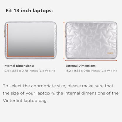 13 inch Laptop Sleeve Case for 13" MacBook Air M5 / M4, 13" MacBook Neo/Pro, 13" Latitude 5350/7320/7350, 13.4" Dell XPS 13, 13" ThinkPad X13 Gen / L13 Gen 5, HP Laptop Bag Cover, Silver - color: Silver, size: 13 inch / Macbook 13