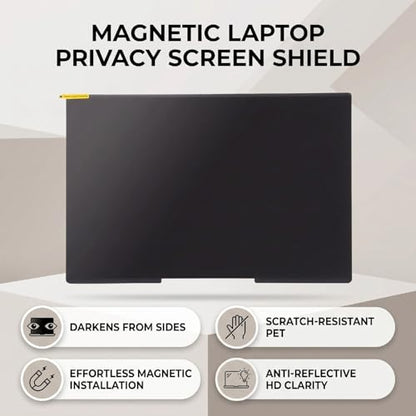 Bewinner Magnetic Laptop Privacy Screen,16:10 Anti Peeping Filter for 14 Inch Laptops, HD Anti Glare Scratch Proof Fingerprint Film