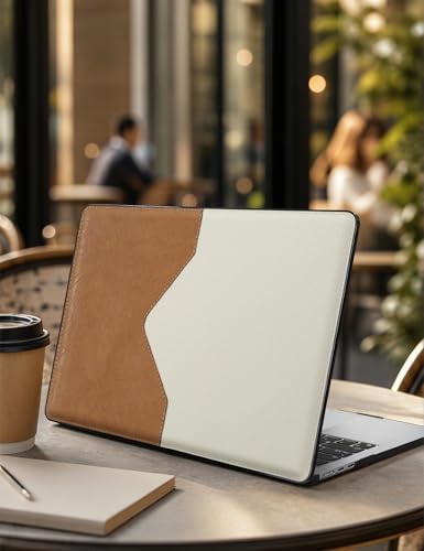 iCasso Compatible for MacBook Air 13 inch Case M5 2026 M4 2025 M3 M2 2024-2022 Model A3449 A3240 A3113 A2681,Sturdy Protective Leather Hard Shell 13.6 MacBook Air Case,Splicing Design - color: Splicing Design