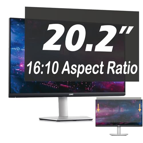 20.2 Inch Privacy Screen for Computer Monitor, 16:10 Anti-Spy Filter for Laptop & PC Display, Blue Light Blocking Anti-Glare Reversible Protector Film, Easy Slide-Mount Installation (20.2 Inch Widescreen(16:10)) - size: 20.2 Inch (16:10)