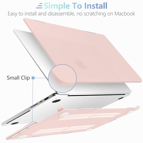 MEEgoodo for M5 MacBook Pro 16 inch Case 2026 2024 2023 2021 (Fit Model A3429/A3428/A3403/A3186/A2991/A2780/A2485) M5 M4 M3 M2 M1 Pro/Max, Laptop Case with Keyboard & Webcam Cover, Pink - color: Pink
