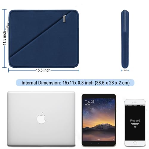 Laptop Sleeve 15.6 inch, Traveling Carrying Computer Sleeve Bag with Zippered Pocket, Shockproof Protective Laptop Case Compatible for Apple Notebook, HP, Dell, Acer, Asus, Lenovo, Deep Blue - color: Deep Blue, size: 15.6 inch