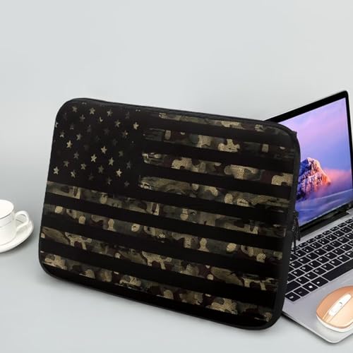 doginthehole American Flag Laptop Sleeve Bag Camo Notebook/Tablet Case Lightweight Neoprene Computer Carrying Bag Protective Cover Briefcase for Women Men - color: American Flag Camo, size: 10 inch