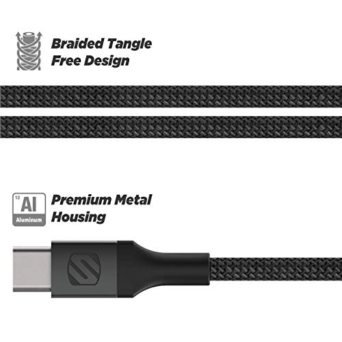 Scosche CPD20Ci4B4 Powervolt 20W USB Type-C PD 3.0 Black Fast Car Charger with MFi Certified USB-C to Lightning Charge & Sync Braided Space Gray 4-ft. Cable - style: 20W + Lightning Cable