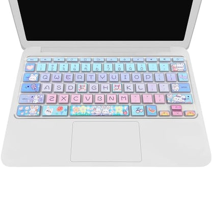 Silicone Keyboard Cover for HP Chromebook 11 x360, Chromebook 11 G2/G3/G4/G5/G6 EE/G7 EE, HP Chromebook 14-ca 14-ak 14-X Series, HP Chromebook 14 G2 G3 G4, Cute Bunny - color: Cute Bunny