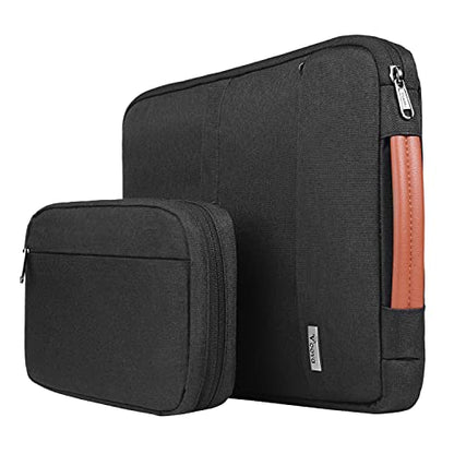 Voova Laptop Sleeve Case 13 14 Inch Compatible with MacBook Air 13 M2/M3/M4, MacBook Pro 13/14,13.5”Surface Laptop 4/5,Chromebook 14,2 in 1 Waterproof Computer Bag with Detachable Accessory Pouch - color: Black, size: 13-14 Inch (13.4 x 9.84 x 1.18 in)