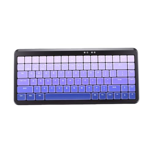 EBTOOLS Dual Mode Wireless Keyboard, Bluetooth 2.4G, Compact Quiet Scissor Switch, Full Size with Number Pad, Rechargeable, for, PC, Laptop, (Black Purple Gradient) - color: Black Purple Gradient