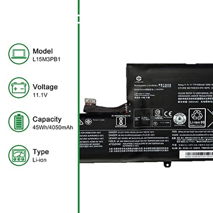 L15M3PB1 L15L3PB1 Laptop Battery Replacement for Lenovo Chromebook C330 81HY0000US S330 81JW0000US Series SB10W67248 5B10W67285 SB10W67366 5B10W67340 5B10K88047 5B10K88048 11.1V 45Wh - size: 10.2*5.9*1.2inch L15M3PB1