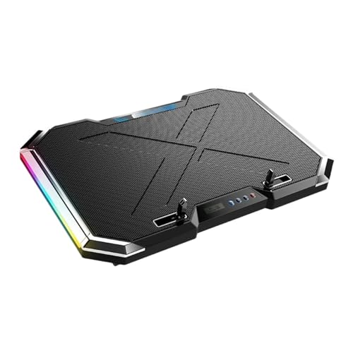 17 Inch Gaming Laptop Cooler, 6-Fan LCD Screen, Two USB Ports, 1500RPM Laptop Cooling Pad, RBG Luminous Laptop Stand