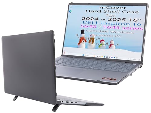 mCover Case Only Compatible with 2024～2025 16" Dell Inspiron 16 5640 5645 Series Clamshell Windows Laptop PC (NOT Fitting Any Other Dell Models) - Black - color: Black