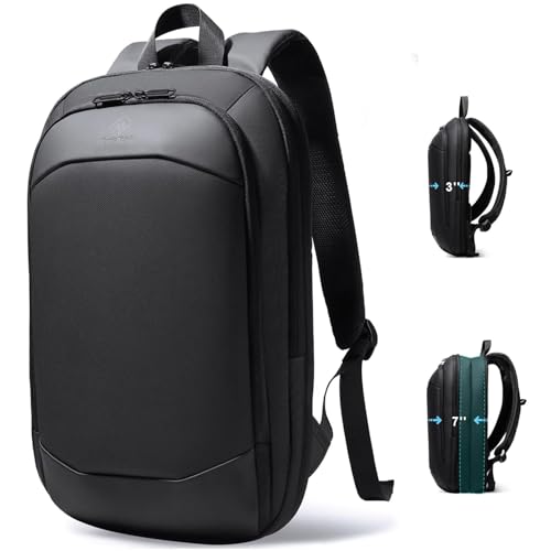 hk Business Backpack for Men, Slim Expandable Backpack for 15.6 Inch Laptop | Waterproof Travel College Backpacks, Anti-Theft Lightweight Large Work Computer Bag for Men Women-Black - color: Black, size: 15.6 Inch