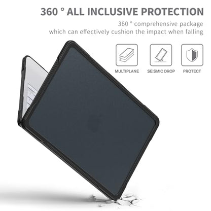 Batianda Ultimate Rugged Case for MacBook Neo 13 Inch 2026, Black | Fits Model A3404, Shock-Absorbing TPU Bumper, Carbon Fiber Side Texture, Matte Rugged Shockproof Hybrid Protective Shell - color: Black