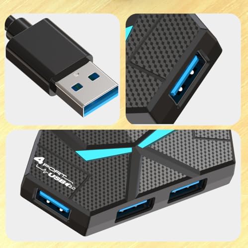 USB 3.0 Hub, 4-Port USB Hub, USB Splitter, USB Extender with Power Port for Laptop, PC, Xbox, Gamepad,Flash Drive, HDD, Console, Printer, Camera,Keyborad, Mouse,USB Fan (USB A) - style: 4-port USB A