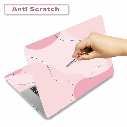 Laptop Decal Sticker Skin Cover, 11.6”12" 13" 13.3" 14" 15" 15.4" 15.6 inch Laptop Netbook Vinyl Skin Sticker Cover Art Notebook PC Reusable Protector (2 Wrist Pad Included), Art Modern Pink - color: Art Modern Pink