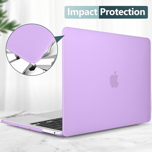 for MacBook Pro 13 inch Case 2023 2022 2021 2020 Release Model: A2338 M2/M1 A2289 A2251 with Touch Bar & Touch ID, Frosted Matte Plastic Hard Shell Case & Keyboard Cover, Purple - color: Purple