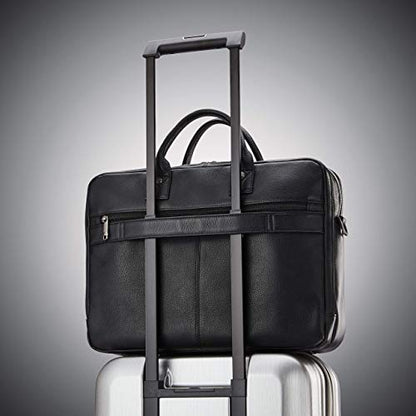 Samsonite Classic Leather Toploader Briefcase - color: Black