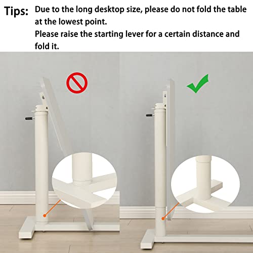 Height Adjustable Mobile Standing Desk - 90° Tiltable Storable Overbed Table, 30 inches Rolling Laptop Desk with Gas Spring Riser and Wheels for Offices, Home, Medical and School - color: White