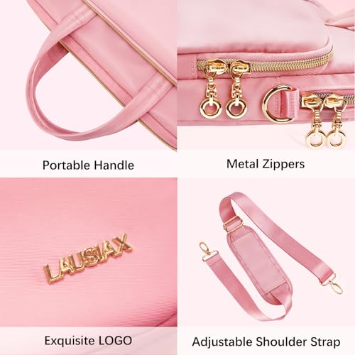 17 17.3 Inch Laptop Case Bag Women Men Compatible with HP OmniBook Envy Omen Pavilion/Dell Inspiron Precision/LG Gram/Yoga ThinkPad, Messenger Carrying Briefcase Computer Bag 18 inch, Pink - color: Pink, size: 17.3 inch