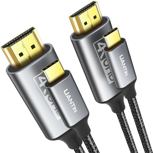 UANTIN USB C to HDMI Cable 3Ft for Home Office 4K High-Speed 2-Pack | USBC to HDMI Cord [Thunderbolt 3/4/5 Compatible] with MacBook Neo, Galaxy S9 to S25, iPhone 17 Pro/Max, iPad Pro, Surface - size: 3FT, style: 2 Pack