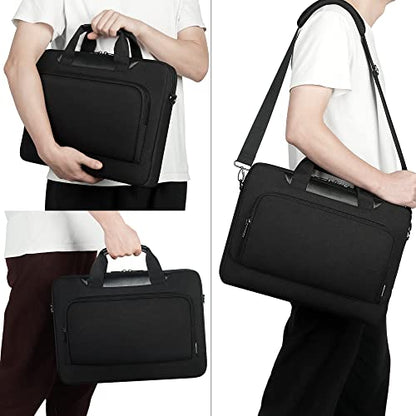 DOMISO 15-15.6 Inch Laptop Bag Business Briefcase Laptop Case Compatible with Lenovo 15.6" Ideapad 330/16" MacBook Pro/HP EliteBook 850 G3/Envy x360 15/Latitude 3580/Acer Chromebook/Asus,Black - color: Black, size: 15 - 15.6 Inch