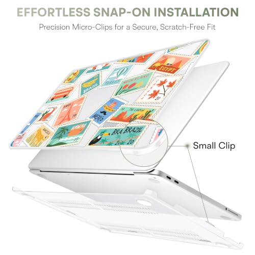 Compatible with MacBook Neo 13 inch (2026 Release A3404) (A18 Pro) with Liquid Retina Display, Printed Slim Protective Case with Screen Protector & Keybaord Cover, Post Stamps - color: Post stamps