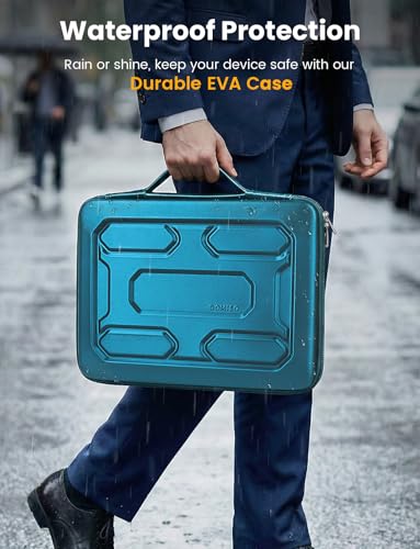 DOMISO Laptop Hard Case 14-14.4 inch Waterproof Shockproof Hard Shell Laptop Sleeve with Handle & Storage Pocket, Compatible with MacBook, HP, Dell, Teal | Waterproof, Shockproof, With Handle & Storage Pocket, Compatible with MacBook, HP, Dell - color: Te