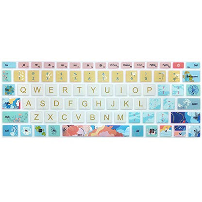 Protective Keyboard Cover Skin for 12.4" Microsoft Surface Laptop Go (2020 Released), Flower and Big Letter Designs, Litter Flowers - color: Litter Flowers