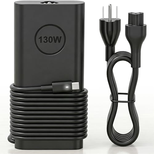 130W USB C Laptop Charger Compatible with Dell XPS 15 17 9575 9500 9510 9520 9530 9700 9710 9720 9730 Precision 5530 5550 5560 5570 5750 5760 5770 Latitude 5401 5411 5501 5511 5520 Power Supply Cord - color: Black4