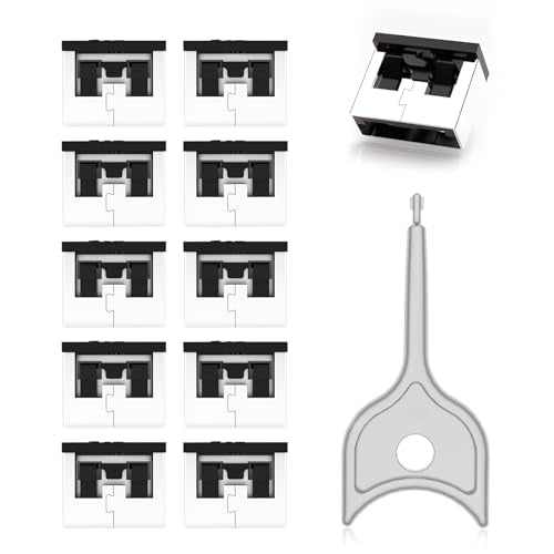 10-Pack USB Port Lock with 1 Key, Metal USB-A Port Blocker,Security Data Protection for PC Laptop, Anti-Theft USB Lock, Dust & Moisture Proof Type-A Connector Cover,Removable (Black - color: Black, size: 10+1