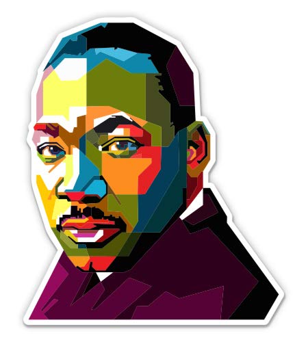 Martin Luther King Jr. MLK - 3" Vinyl Sticker - for Car Laptop I-Pad Phone Helmet Hard Hat - Waterproof Decal - size: 3"