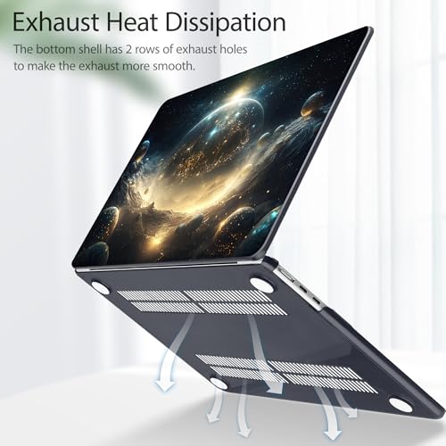 Tuiklol for MacBook Air 13 inch Case M5 2026 M4 2025 M3 2024 M2 2022 Release Model A3449 A3240 A3113 A2681,Plastic Hard Shell Cover for MacBook Air 13.6 with Touch ID, Birth of Galaxy - color: Birth of Galaxy