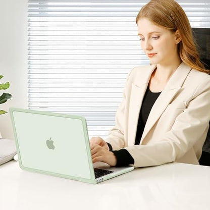 MOSISO Compatible with MacBook Air 13 inch Case M1 2018-2021, Sage Green | Reduces-Fingerprints with Soft TPU Bumper Shell&Keyboard Cover for MacBook Air 13.3 M1, 2021 2020 2019 2018 A2337 A2179 A1932 - color: Sage Green