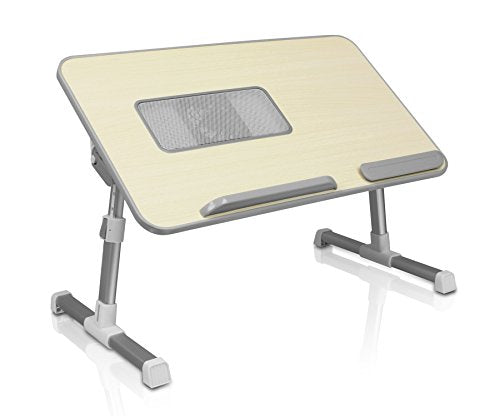 Aluratek (ACT01F) Adjustable, Foldable, Ergonomic, Laptop Cooling Table with Cooling Fan (Standing Desk, Sofa/Couch Tray, Floor)