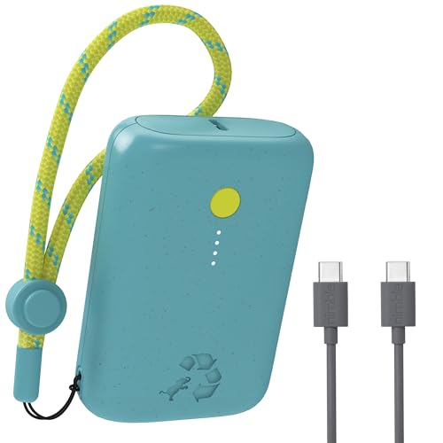 Nimble Champ Portable Charger, 10000mAh Power Bank, 20W Dual USB-C Charging | Compatible with iPhone, Samsung, Tablet, iPad, MacBook, Travel Essential Power Bank with 2 ft USB-C Cable Included - color: Shorebreak Blue