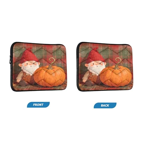 Fall Pumpkin Gnome 13” Quilted Laptop Sleeve Case Soft Notebook Protector Bag Computer Carrying Case - color: fall pumpkin gnome, size: Medium
