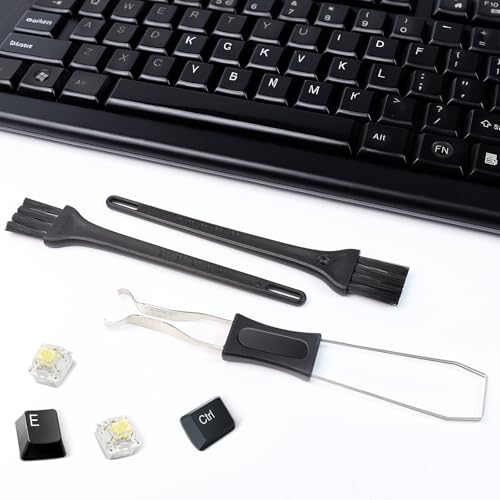 1 PCS Keycap Puller Switch Puller with 2 Cleaning Brushes | For Mechanical Keyboard, Fixing & Removal Tool, Stainless Steel