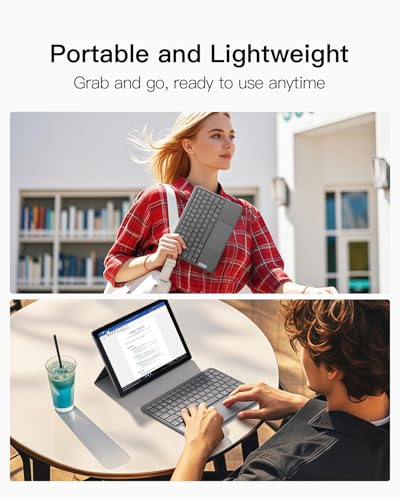 Inateck Bluetooth Keyboard with Touchpad, Ultra Slim and Portable Wireless QWERTY Keyboard, Compatible with Windows and iPad OS, KB01105