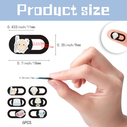 6Pcs 6 Styles Laptop Camera Cover Cartoon Privacy Guard Accessories, Phone Front Camera Blocker 0.04 Inch Ultra Thin for Laptop Desktop Computer Tablet Notebook Mini PC Home Office Use - color: Mixed Shapes-2