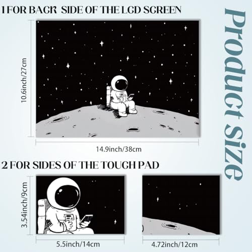 SUPERDANT Laptop Skin Sticker Lunar Astronaut Laptop Decals Personalized Universal Notebook Computer Wrap Vinyl Skin Stickers Cover Art Decal Removable 12-15.6 Inch Waterproof Gifts Black White