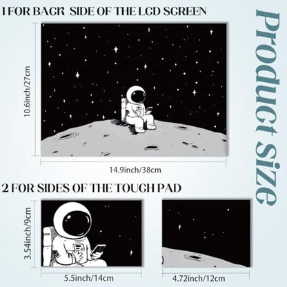 SUPERDANT Laptop Skin Sticker Lunar Astronaut Laptop Decals Personalized Universal Notebook Computer Wrap Vinyl Skin Stickers Cover Art Decal Removable 12-15.6 Inch Waterproof Gifts Black White