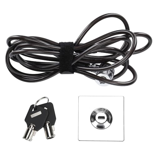 2m Galvanized Steel Laptop Cable Lock - Universal Security Anti Theft Cable with 180° Rotating Head and Keys for Most Laptops & Projectors
