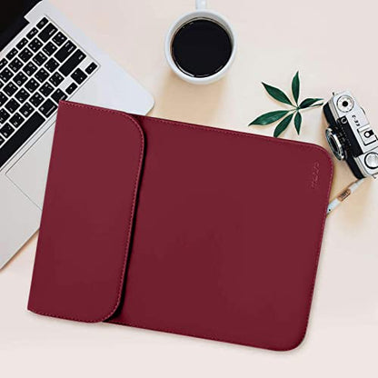 MOSISO Laptop Case 13.3 inch, 13-13.3 inch Laptop Sleeve Compatible with MacBook Neo 13 A18 Pro A3404 /Air 13/Pro 13/Pro 14 M5 M4 M3 M2 M1, Faux Suede Leather Case with Small Bag, Wine Red - color: Wine Red