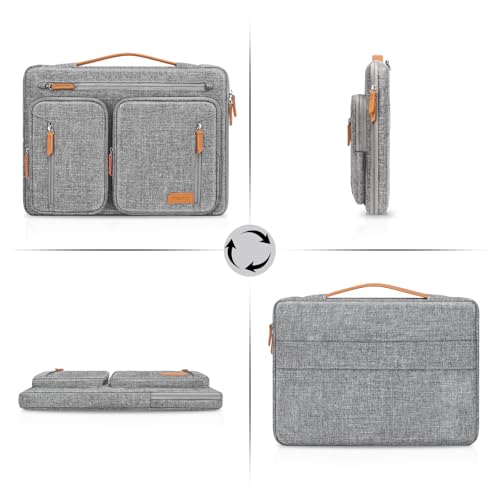 MOSISO 360 Protective Laptop Case 15.6 inch, 15-16 inch Laptop Sleeve | Compatible with MacBook Pro 16, HP Acer Dell Lenovo ASUS, Side Open Carrying Computer Bag with 5 Accessory Pockets&Belt, Gray - color: Gray, size: 15.6 inch